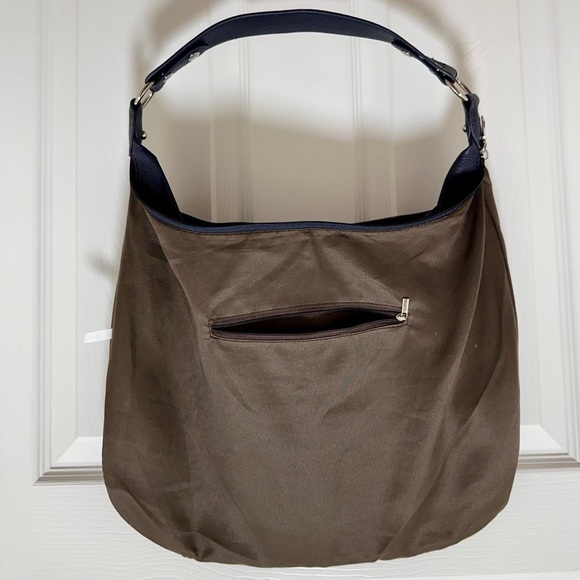 Noirvere Sleek Kaia Vegan Leather Navy Blue Hobo Bag - Picture 13 of 13